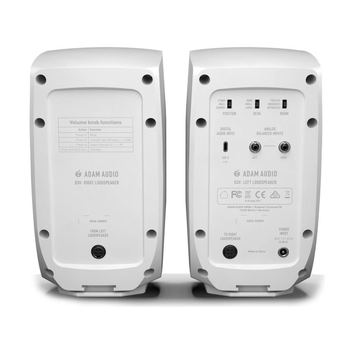 ADAM Audio D3V White 3.5 inch Active Desktop Monitor System (Pair)