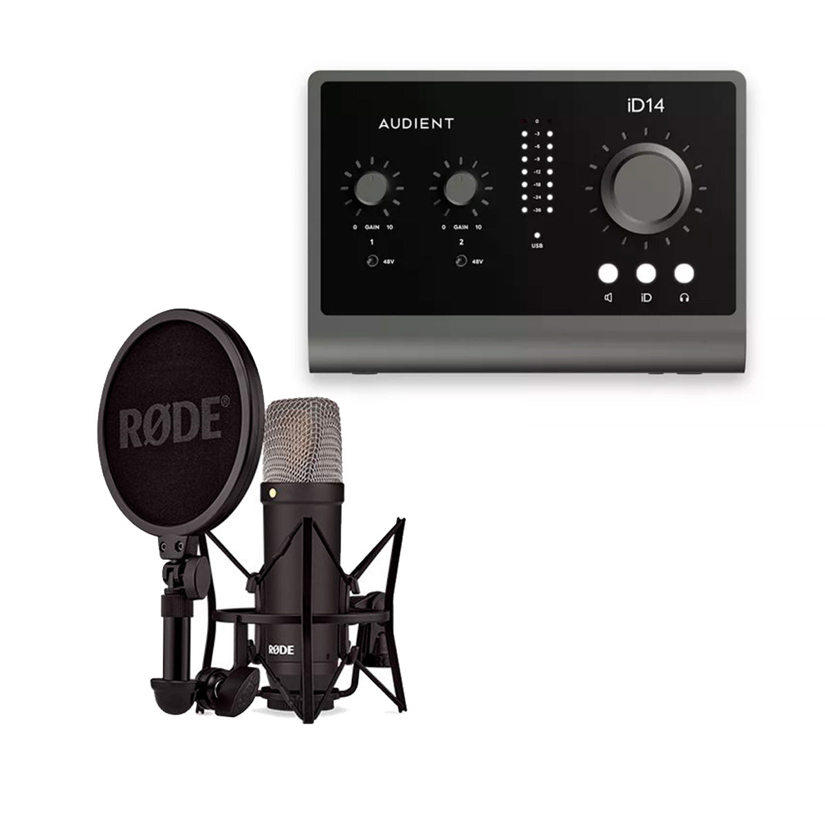 Audient iD14 MKII + RODE NT1 Signature Black