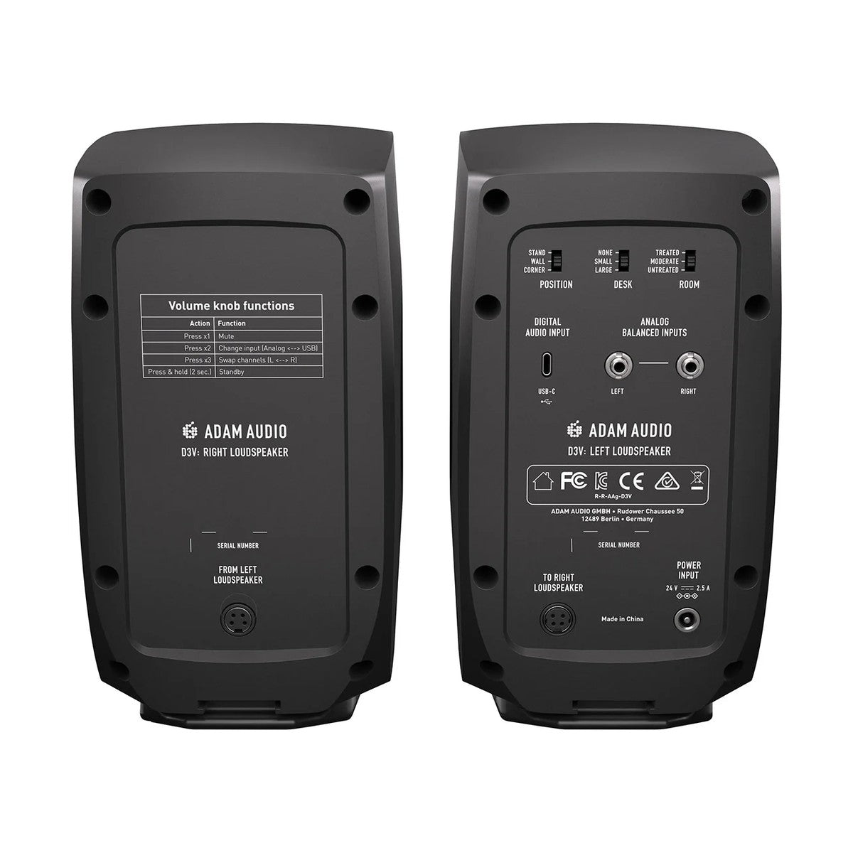 ADAM Audio D3V Black 3.5 inch Active Desktop Monitor System (Pair)
